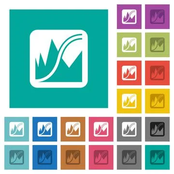 Adjust image curves square flat multi colored icons Stock Illustration