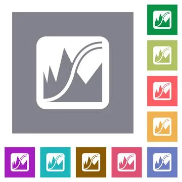 Adjust image curves square flat icons Stock Illustration