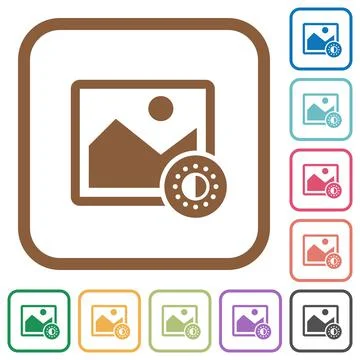 Adjust image saturation simple icons Stock Illustration