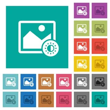 Adjust image saturation square flat multi colored icons イラスト素材