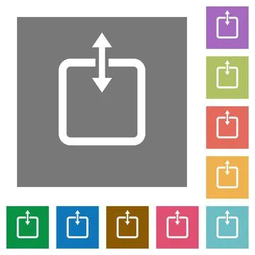 Adjust item height square flat icons Stock Illustration