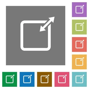 Adjust item size proportionally square flat icons Stock Illustration