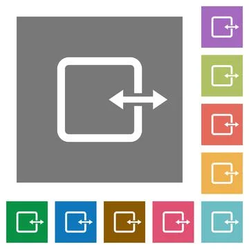 Adjust item width square flat icons Stock Illustration