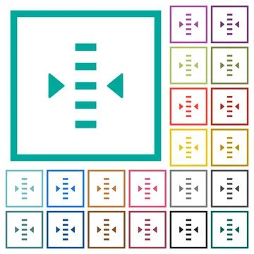 Adjust level flat color icons with quadrant frames 스톡 일러스트