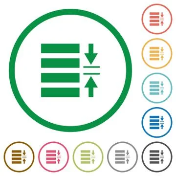 Adjust line spacing outlined flat icons 스톡 일러스트