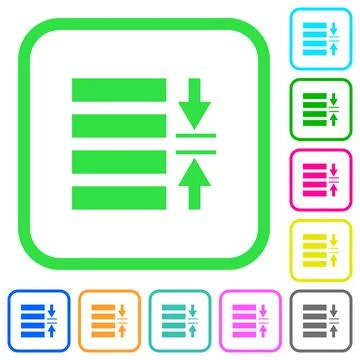 Adjust line spacing vivid colored flat icons icons Stock Illustration