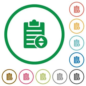 Adjust note priority flat icons with outlines Stock Illustration