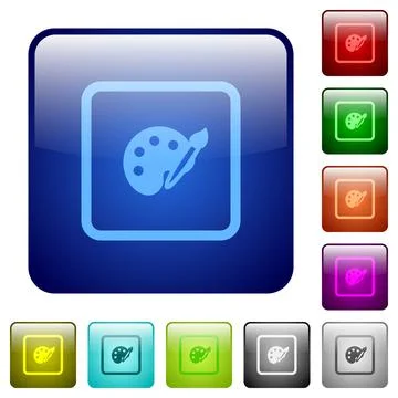 Adjust object color color square buttons Illustrazione stock