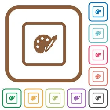 Adjust object color simple icons Stock Illustration