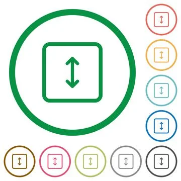 Adjust object height flat icons with outlines 스톡 일러스트