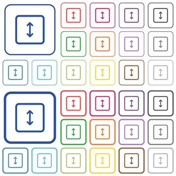 Adjust object height outlined flat color icons 스톡 일러스트