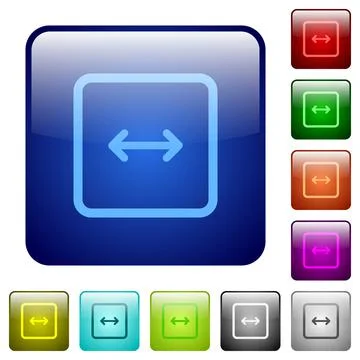 Adjust object width color square buttons Stock Illustration