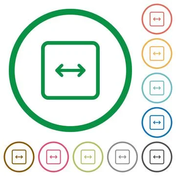 Adjust object width flat icons with outlines 스톡 일러스트