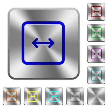 Adjust object width rounded square steel buttons イラスト素材