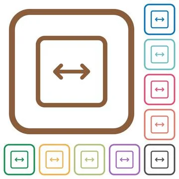Adjust object width simple icons 스톡 일러스트