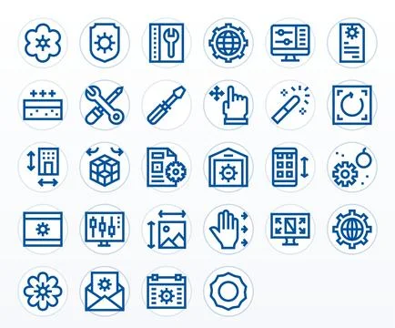 Adjust Premium Vector Bundle with 28 64x64 Editable Bold Line Icons Illustrazione stock