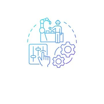 Adjust prior to changeover blue gradient concept icon Stock Illustration
