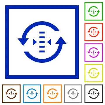 Adjust refresh rate flat framed icons 스톡 일러스트