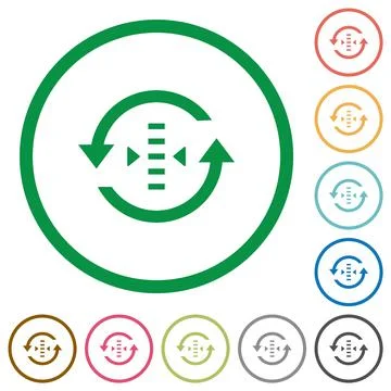 Adjust refresh rate flat icons with outlines Stock Illustration