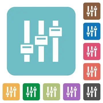 Adjust rounded square flat icons Stockillustratie