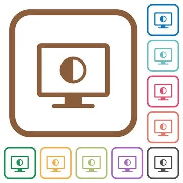 Adjust screen contrast simple icons Stock Illustration