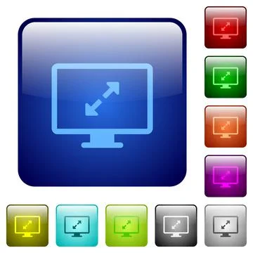Adjust screen resolution color square buttons Stock Illustration