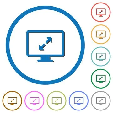 Adjust screen resolution icons with shadows and outlines Stock Illustration