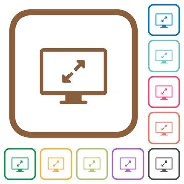 Adjust screen resolution simple icons Stock Illustration