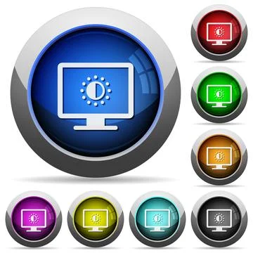 Adjust screen saturation round glossy buttons Stock Illustration