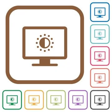Adjust screen saturation simple icons 스톡 일러스트