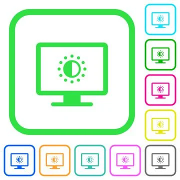 Adjust screen saturation vivid colored flat icons Stock Illustration