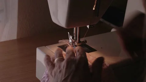 Adjust sewing machine Stock Footage 194525104