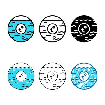 Adjust shower temperature color styleset icon vector Illustrazione stock