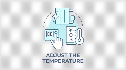 Adjust the temperature blue concept icon animation Stock Footage 337936677
