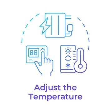 Adjust temperature blue gradient concept icon Stock Illustration