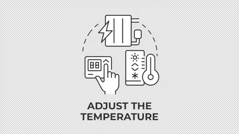 Adjust the temperature line concept icon animation Stock Footage 337774331