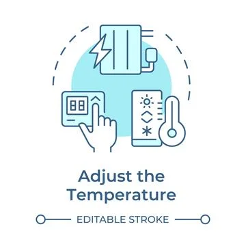 Adjust temperature soft blue concept icon Stock Illustration