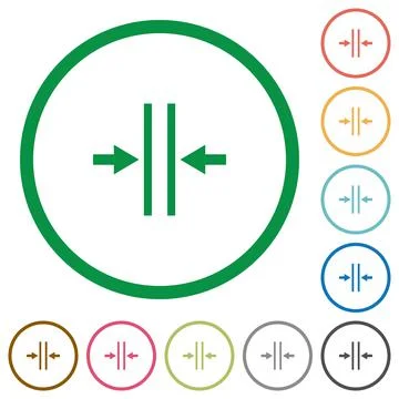 Adjust text column gutter flat icons with outlines Stock Illustration