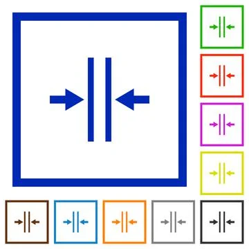 Adjust text column gutter flat framed icons イラスト素材