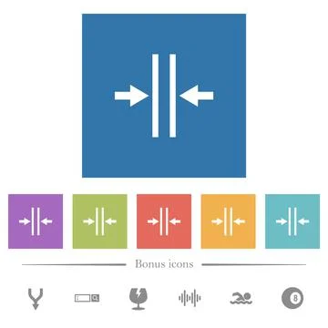 Adjust text column gutter flat white icons in square backgrounds Stock Illustration