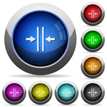 Adjust text column gutter round glossy buttons Stock Illustration
