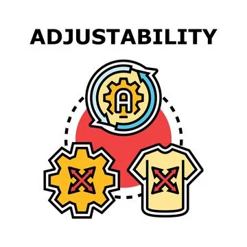 Adjustability concept with gear and apparel icons Stock Illustration