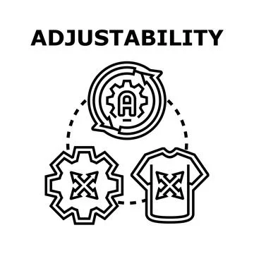 Adjustability concept with gear and apparel icons Stock Illustration