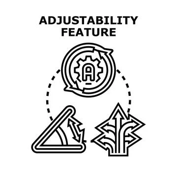 Adjustability feature concept providing flexibility customization options Stock Illustration