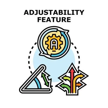 Adjustability feature concept providing flexibility customization options Stock Illustration
