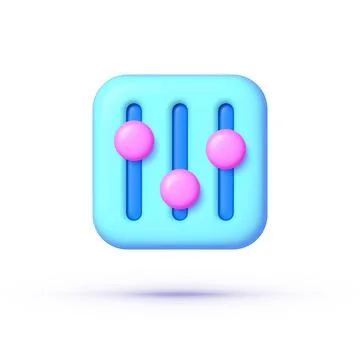 Adjustable in 3d style on white background. Icon symbol. 3d vector icon Stock Illustration