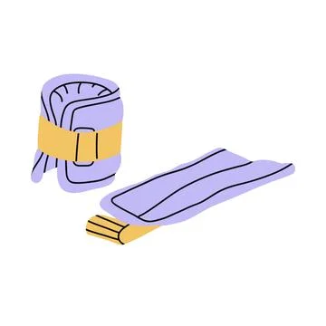 Adjustable Ankle Weights for leg and arm. Gym and Sport Equipment. Fitness .. Stock Illustration