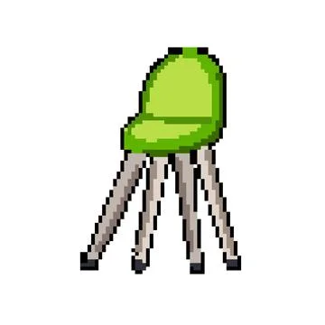 Adjustable bar stool pixel art vector illustration Stock Illustration