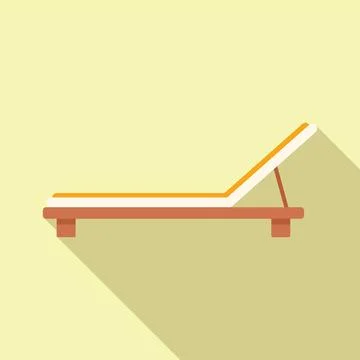 Adjustable beach lounge chair casting long shadow over sand Stock Illustration