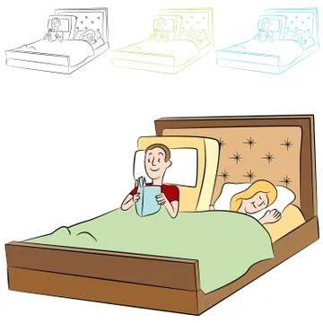 Adjustable bed Stock Illustration